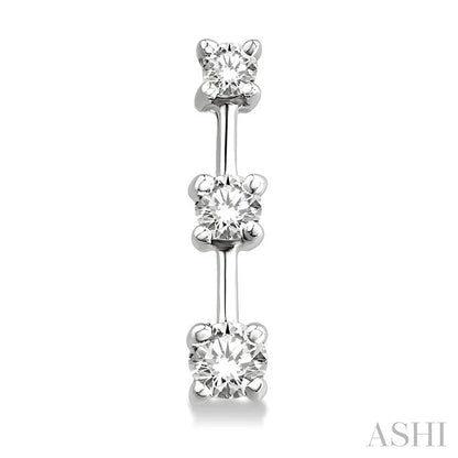 Round Shape Past Present & Future Diamond Earrings