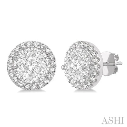 Round Shape Halo Lovebright Essential Diamond Earrings