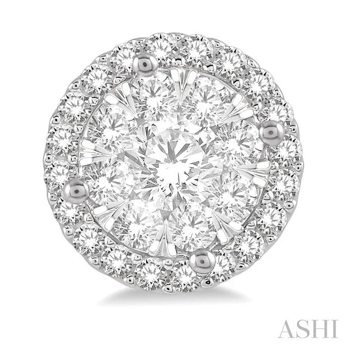Round Shape Halo Lovebright Essential Diamond Earrings