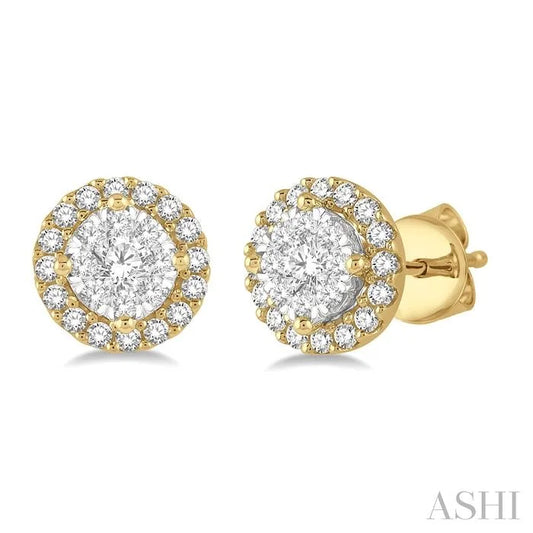 Round Shape Halo Lovebright Essential Diamond Earrings