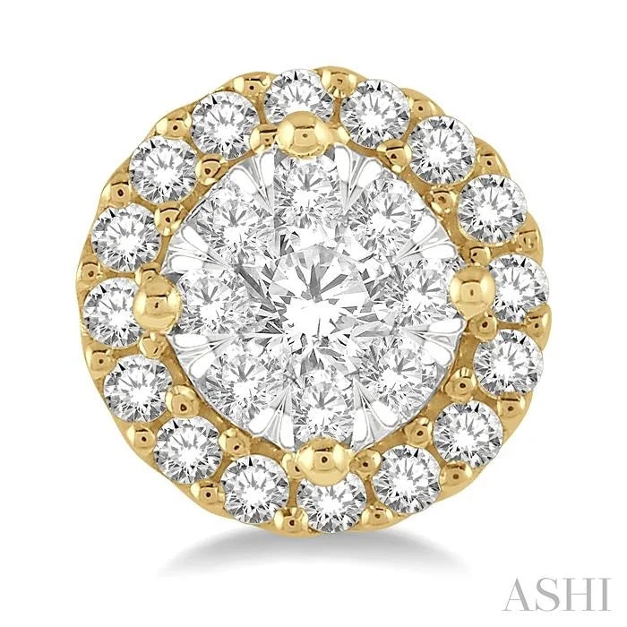 Round Shape Halo Lovebright Essential Diamond Earrings