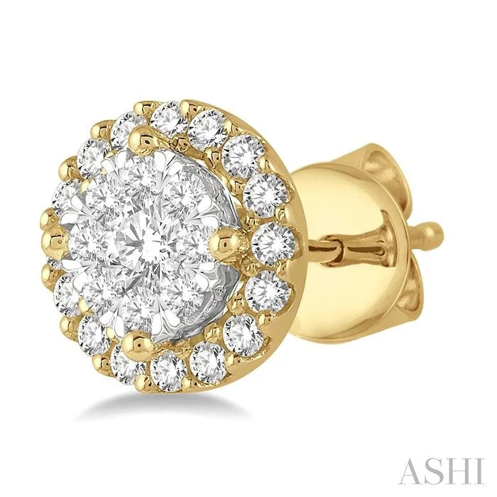 Round Shape Halo Lovebright Essential Diamond Earrings