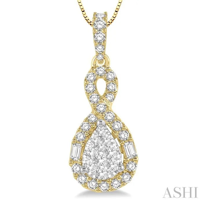 Pear Shape Halo Lovebright Diamond Pendant