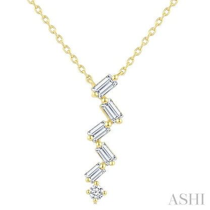 Mixed Shape Zig-Zag Diamond Fashion Pendant