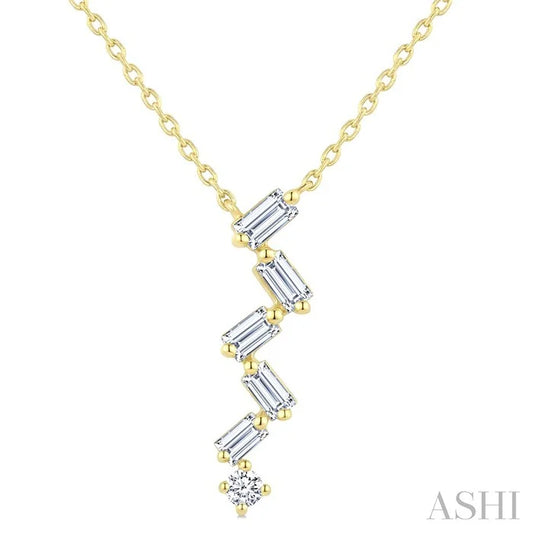 Mixed Shape Zig-Zag Diamond Fashion Pendant