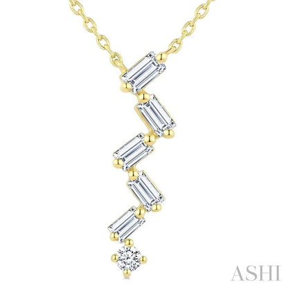 Mixed Shape Zig-Zag Diamond Fashion Pendant