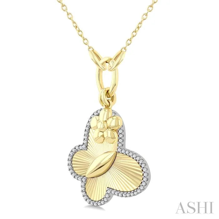 Butterfly Charm Fluted Diamond Fashion Pendant