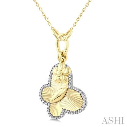 Butterfly Charm Fluted Diamond Fashion Pendant