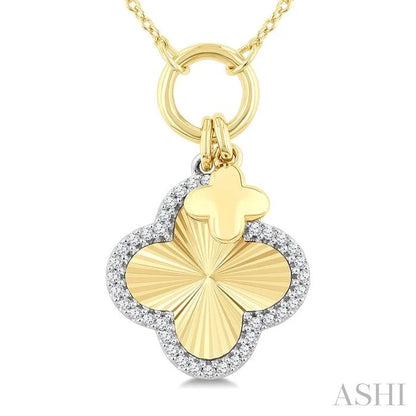 Clover Charm Fluted Diamond Fashion Pendant
