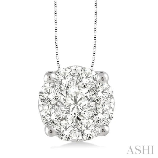 Round Shape Lovebright Essential Diamond Solitaire Pendant