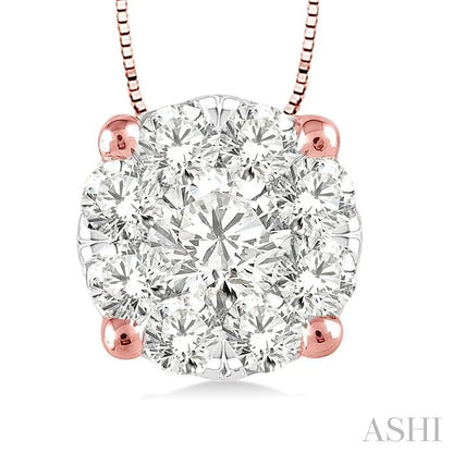 Round Shape Lovebright Essential Diamond Solitaire Pendant