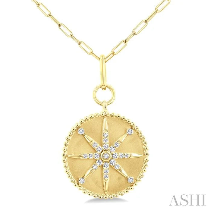 Circle Paperclip Medallion Diamond Fashion Pendant