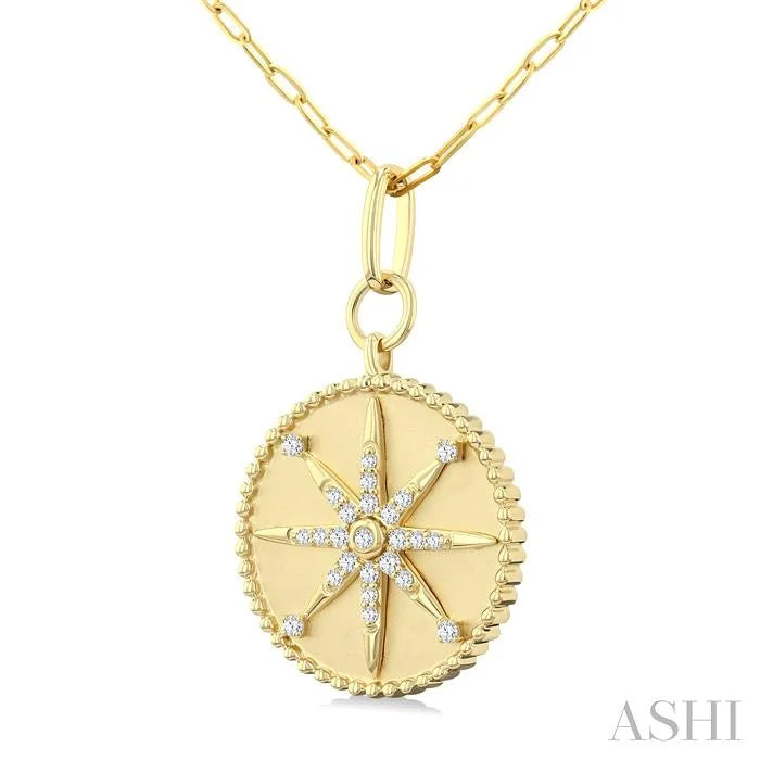 Circle Paperclip Medallion Diamond Fashion Pendant