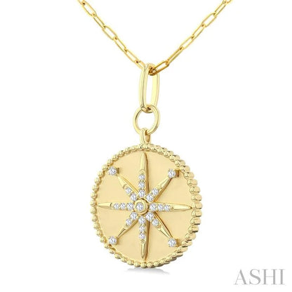 Circle Paperclip Medallion Diamond Fashion Pendant
