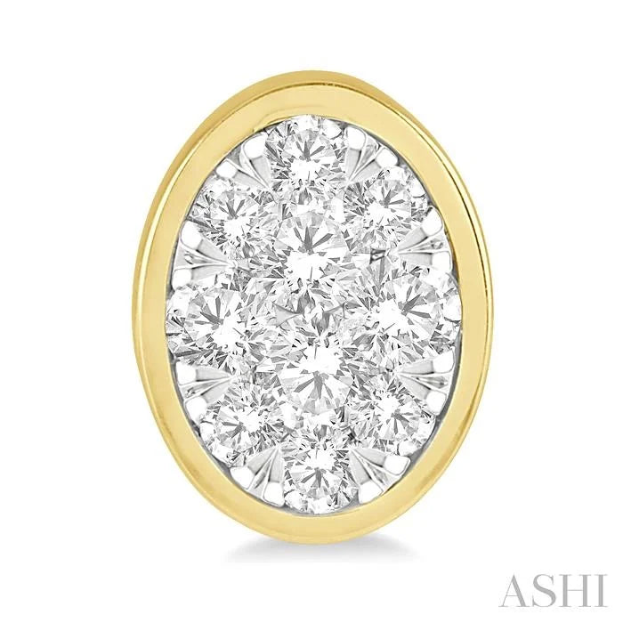 Oval Shape Bezel Set Lovebright Essential Diamond Stud Earrings