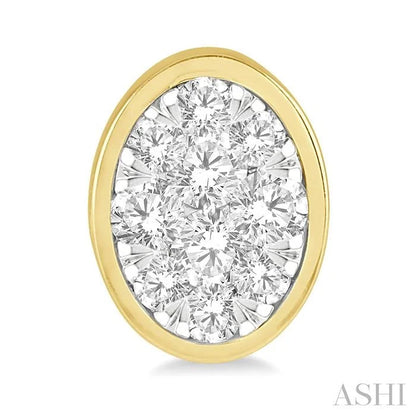 Oval Shape Bezel Set Lovebright Essential Diamond Stud Earrings