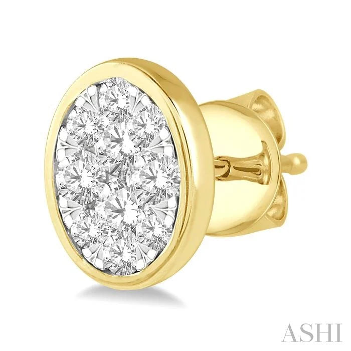 Oval Shape Bezel Set Lovebright Essential Diamond Stud Earrings