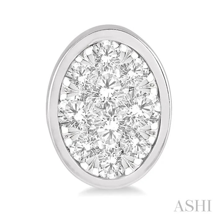 Oval Shape Bezel Set Lovebright Essential Diamond Stud Earrings