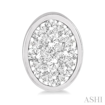 Oval Shape Bezel Set Lovebright Essential Diamond Stud Earrings