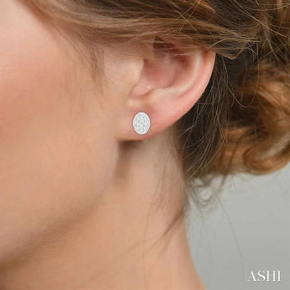 Oval Shape Bezel Set Lovebright Essential Diamond Stud Earrings