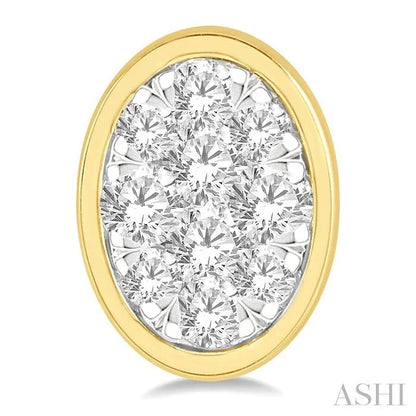 Oval Shape Bezel Set Lovebright Essential Diamond Stud Earrings