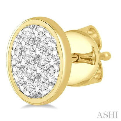 Oval Shape Bezel Set Lovebright Essential Diamond Stud Earrings