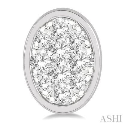 Oval Shape Bezel Set Lovebright Essential Diamond Stud Earrings