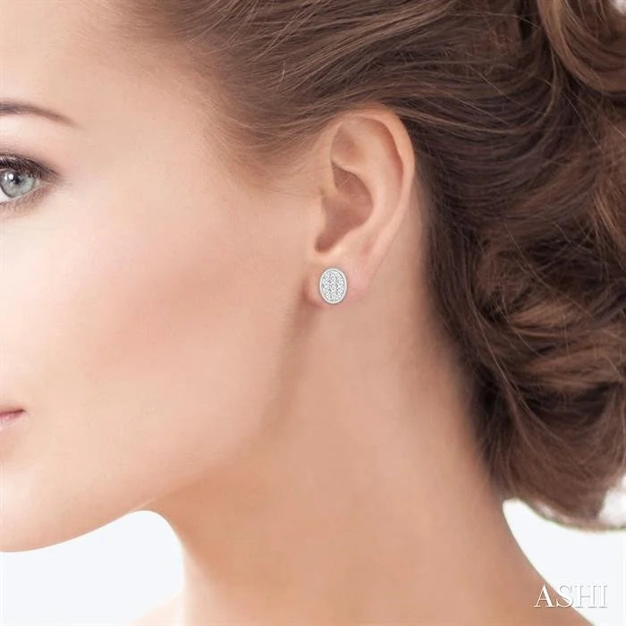 Oval Shape Bezel Set Lovebright Essential Diamond Stud Earrings