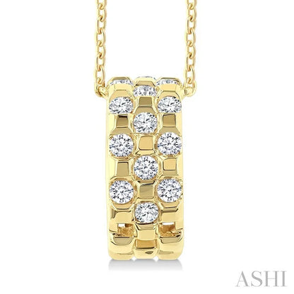 Golden Glow Checkered Diamond Fashion Pendant