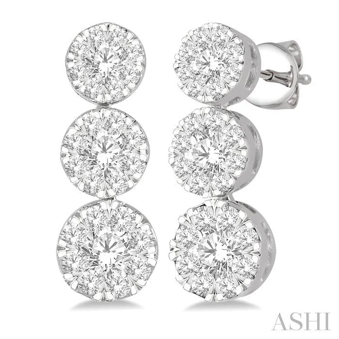 Round Shape Past Present & Future Lovebright Essential Diamond Earrings
