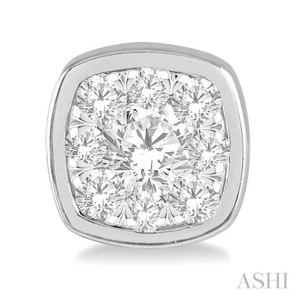Cushion Shape Bezel Set Lovebright Essential Diamond Stud Earrings