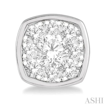 Cushion Shape Bezel Set Lovebright Essential Diamond Stud Earrings