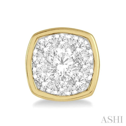 Cushion Shape Bezel Set Lovebright Essential Diamond Stud Earrings