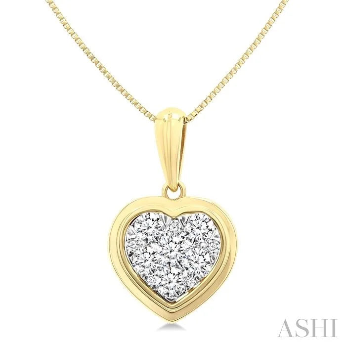 Heart Bezel Set Lovebright Diamond Fashion Pendant