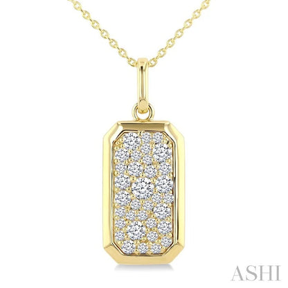 Hexagon Shape Pave Diamond Fashion Pendant