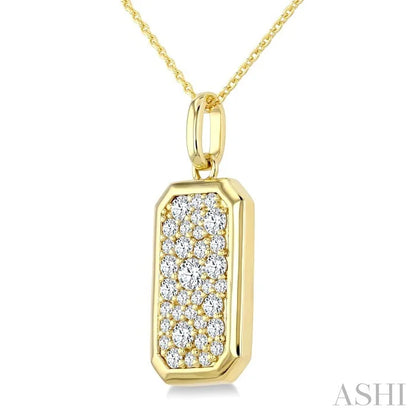 Hexagon Shape Pave Diamond Fashion Pendant