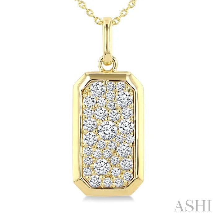 Hexagon Shape Pave Diamond Fashion Pendant
