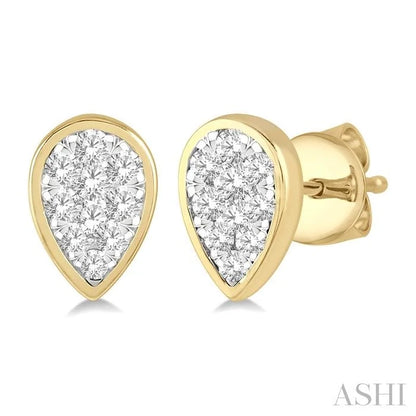 Pear Shape Bezel Set Lovebright Essential Diamond Stud Earrings