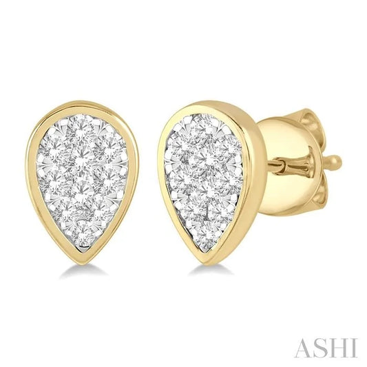 Pear Shape Bezel Set Lovebright Essential Diamond Stud Earrings