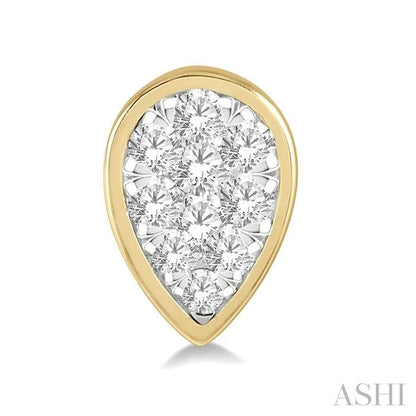 Pear Shape Bezel Set Lovebright Essential Diamond Stud Earrings