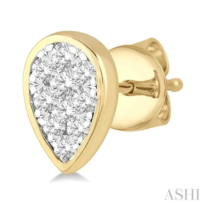 Pear Shape Bezel Set Lovebright Essential Diamond Stud Earrings