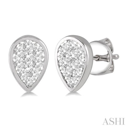 Pear Shape Bezel Set Lovebright Essential Diamond Stud Earrings