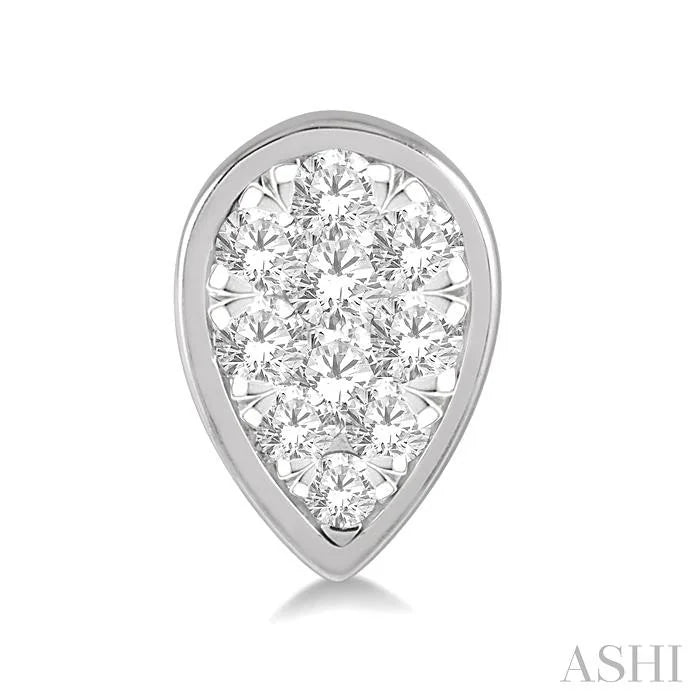 Pear Shape Bezel Set Lovebright Essential Diamond Stud Earrings