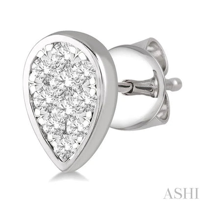 Pear Shape Bezel Set Lovebright Essential Diamond Stud Earrings