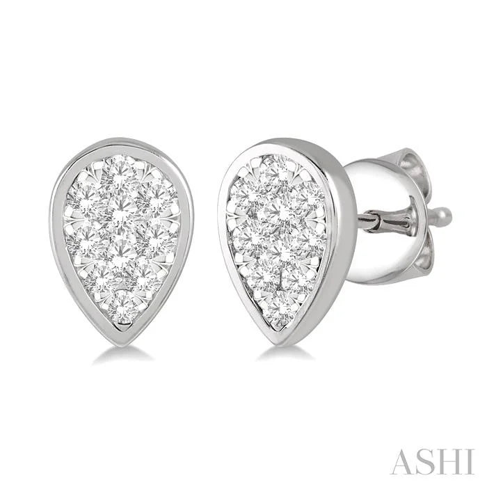 Pear Shape Bezel Set Lovebright Essential Diamond Stud Earrings