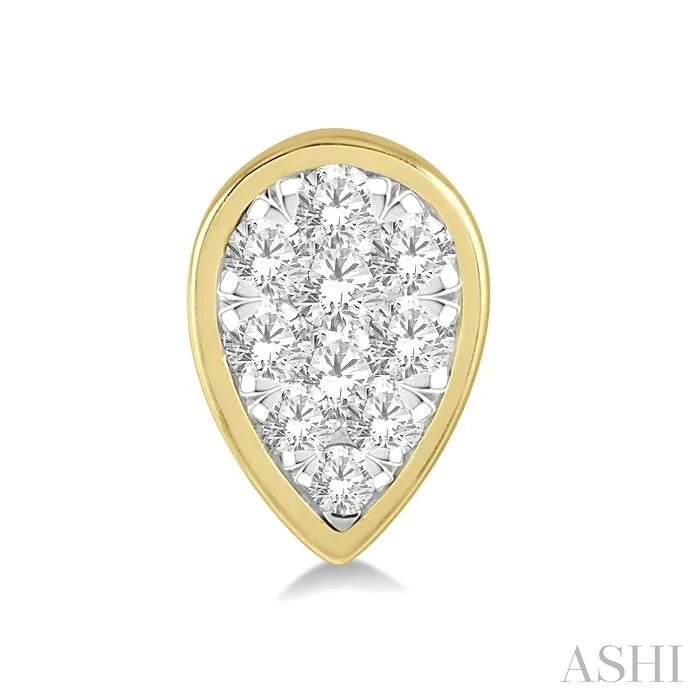 Pear Shape Bezel Set Lovebright Essential Diamond Stud Earrings