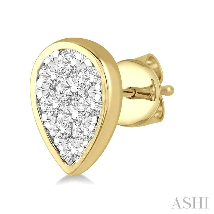 Pear Shape Bezel Set Lovebright Essential Diamond Stud Earrings