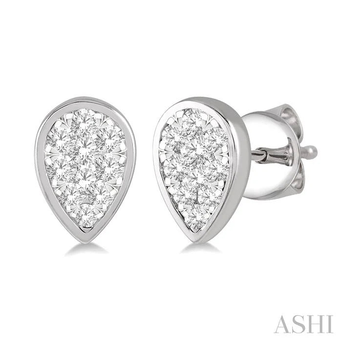 Pear Shape Bezel Set Lovebright Essential Diamond Stud Earrings