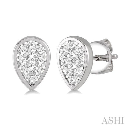 Pear Shape Bezel Set Lovebright Essential Diamond Stud Earrings