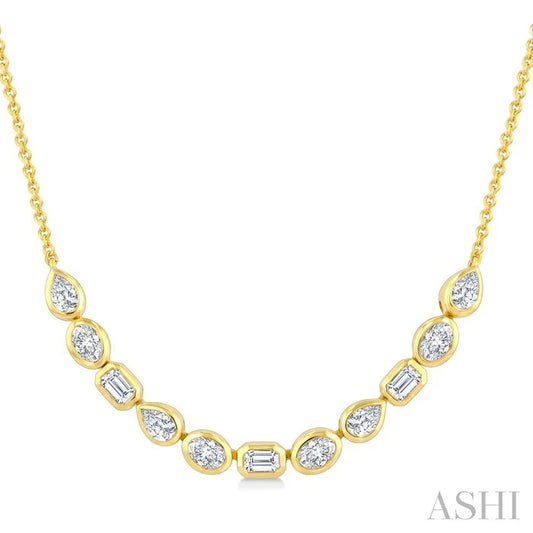 Mixed Shape Diamond Fashion Necklace